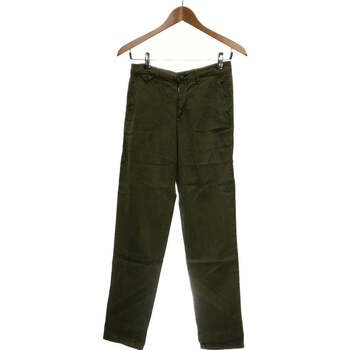 pantalon zara  pantalon droit femme  34 - t0 - xs vert 