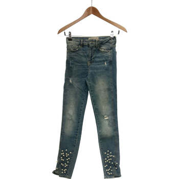 jeans zara  jean slim femme  34 - t0 - xs bleu 