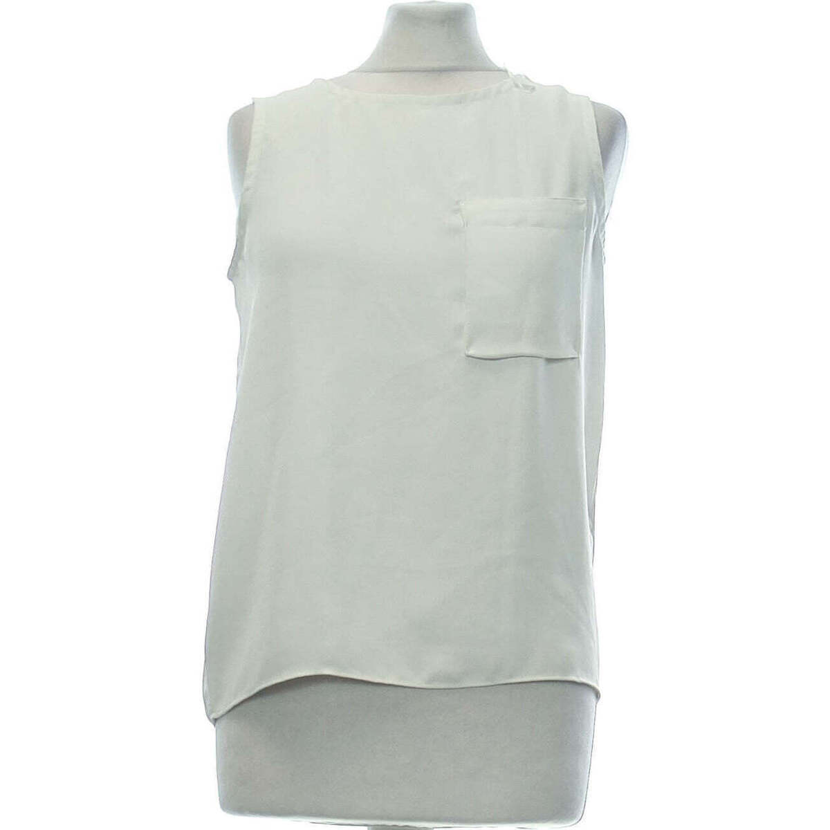 Vêtements Femme T-shirt med broderet hals débardeur  36 - T1 - S Blanc Blanc