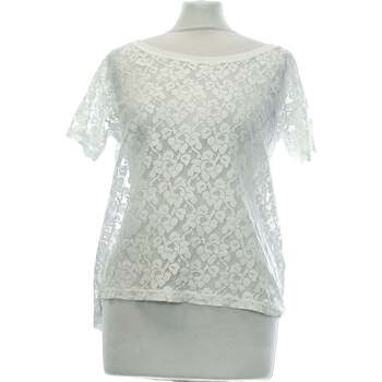 Vêtements Femme Tops / Blouses H&M Top Fray Courtes  34 - T0 - Xs Blanc