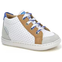 Chaussures Garçon Boots Shoo Pom BOUBA ZIP BOX NAPPA WHITE/CAMEL/BLUE Blanc