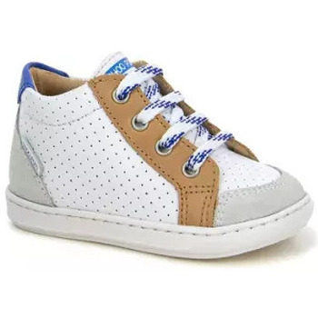 Chaussures Garçon Balance Boots Shoo Pom BOUBA ZIP BOX NAPPA WHITE/CAMEL/BLUE Blanc