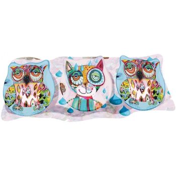 Maison & Déco Vides poches Enesco Ensemble de petites Coupelles en verre Chouette et chat Multicolore