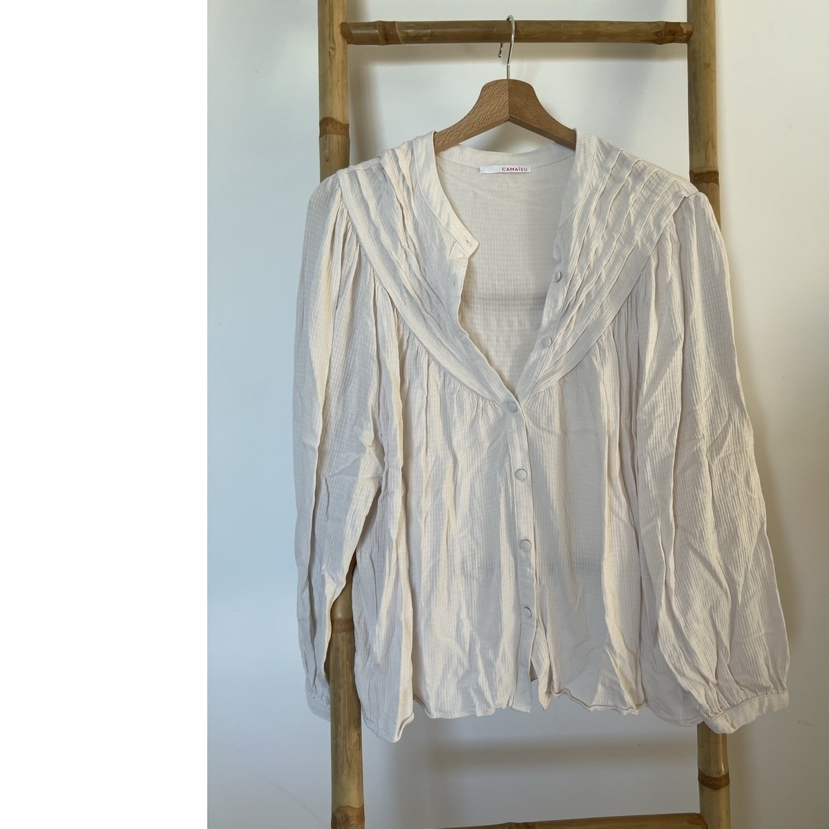 Vêtements Femme Chemises / Chemisiers Camaieu Chemise écru Blanc