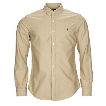 Vêtements Homme Chemises manches longues Polo Ralph Lauren SLBDPPCS-LONG SLEEVE-SPORT SHIRT Beige / Surrey Tan