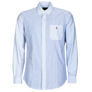 Vêtements Homme Chemises manches longues Polo Ralph Lauren CUBDPPPKS-LONG SLEEVE-SPORT SHIRT Bleu / Blanc