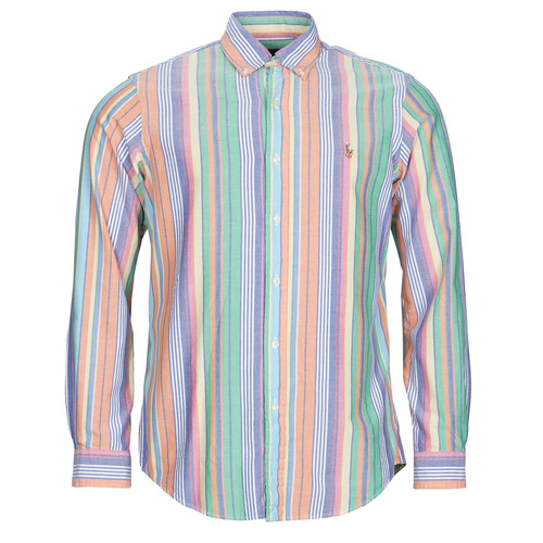 Vêtements Homme Chemises manches longues Polo assn Ralph Lauren LONG SLEEVE-SPORT SHIRT Multicolore / Orange / Vert