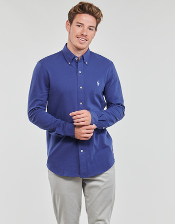 Vêtements Homme Chemises manches longues Polo Ralph Lauren LSFBBDM5-LONG SLEEVE-KNIT Bleu
