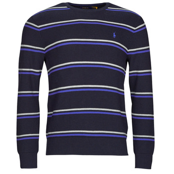 Vêtements Homme Pulls Polo Ralph Lauren LONG SLEEVE-PULLOVER Marine / Bleu / Gris