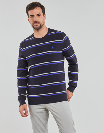 Vêtements Homme Pulls Polo Ralph Lauren LONG SLEEVE-PULLOVER Marine / Bleu / Gris