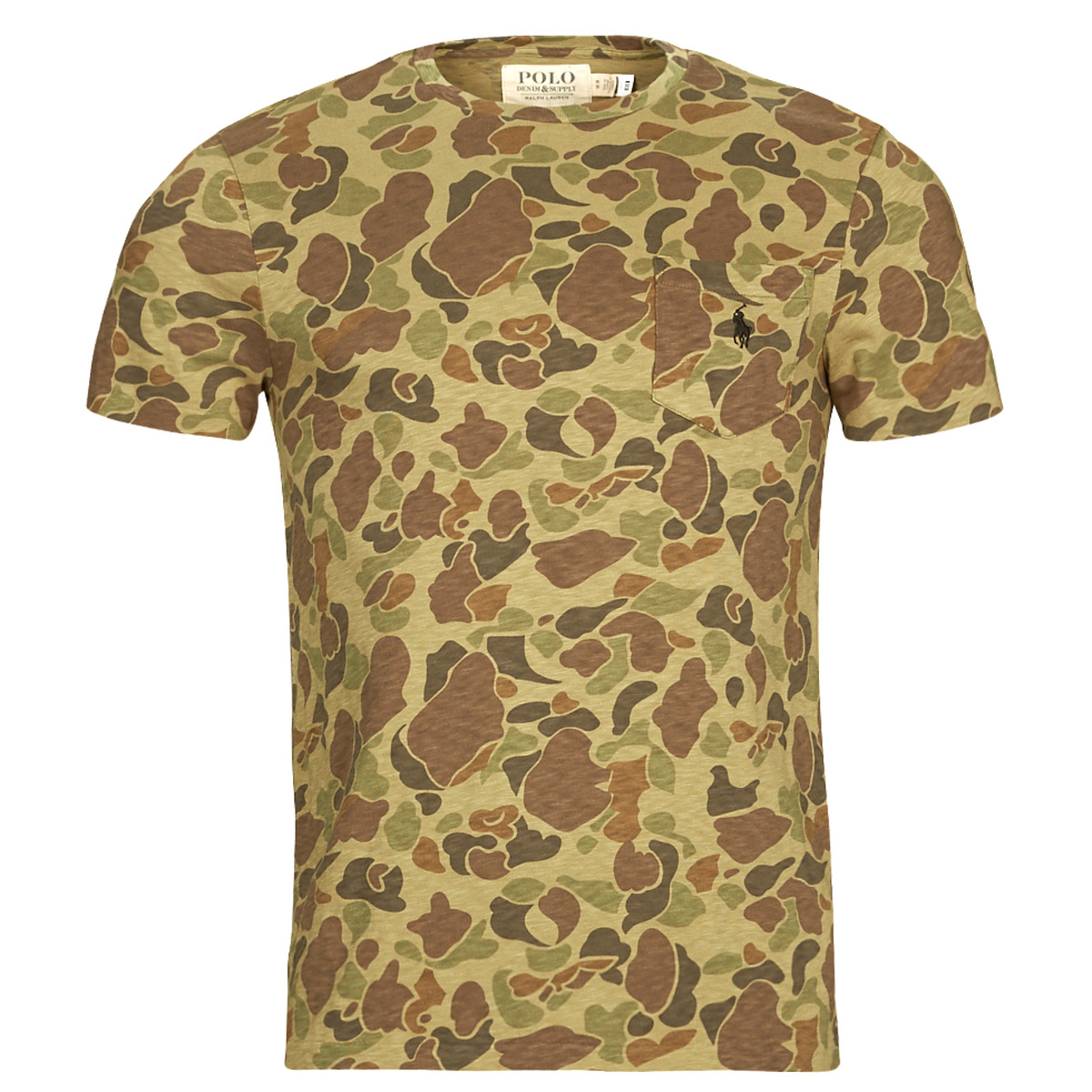 Vêtements Homme robes storage clothing belts polo-shirts T Shirts T-SHIRT AJUSTE AVEC POCHE EN COTON Kaki camouflage