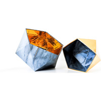 Maison & Déco Vides poches Leewalia Boîtes, vide-poches Origami marbre Roméo et doré marbre