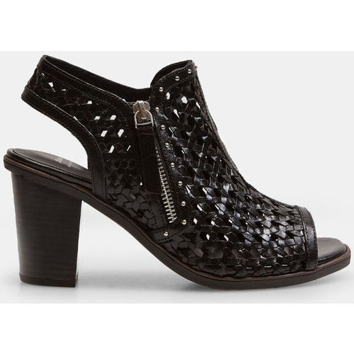 Chaussures Femme Le Temps des Cerises Bata Sandales en cuir bout ouvert Famme Noir