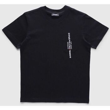 Vêtements Garçon T-shirts manches courtes Diesel TJUSTPOCK 00J47X 00YI9-K900 BLACK Noir