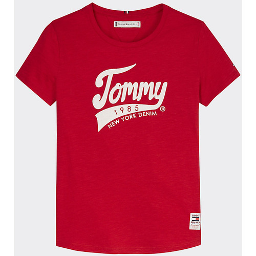 Vêtements Fille Tommy Brassière bianca con logo Tommy Hilfiger KG0KG04960 1985 TEE-XA9 RACING RED Rouge