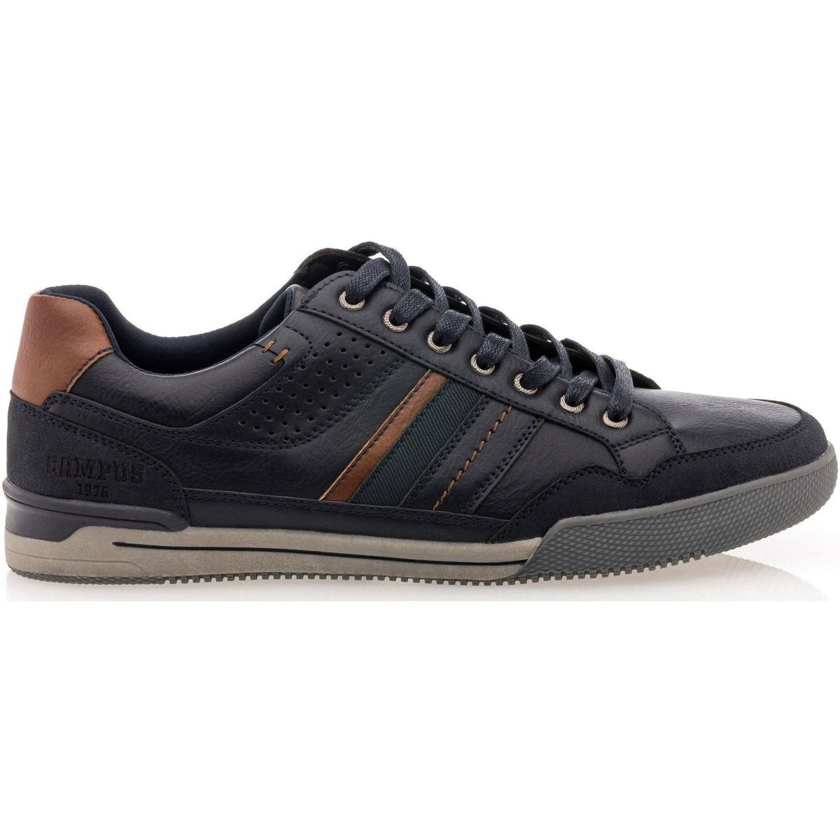 Chaussures Homme low-top panelled vulcanised-sole sneakers Baskets / sneakers Homme Bleu Bleu