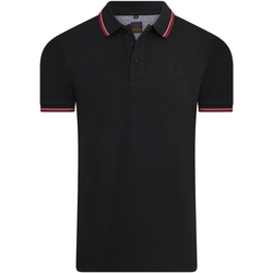 Black Long Sleeve Popper Polo Shirt