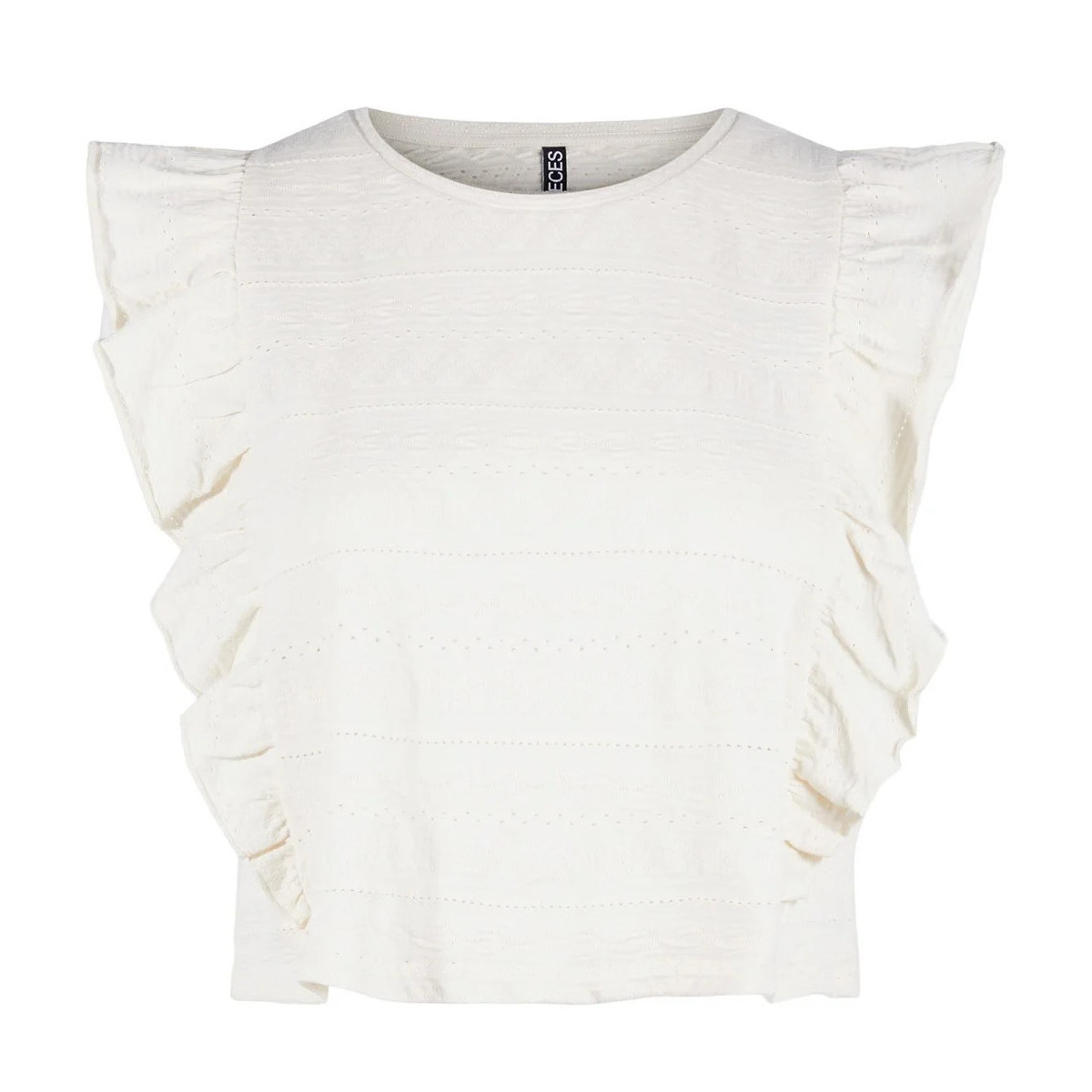 Vêtements Femme Débardeurs / T-shirts sans manche Pieces T-shirt blanc sans manches Beige