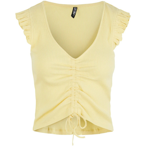 Vêtements Femme Débardeurs / T-shirts sans manche Pieces T-shirt sans manches ajustable jaune Jaune
