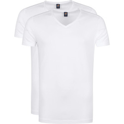 Vêtements Homme Fitness / Training Suitable Vitasu T-Shirt Col En V Blanc 2-Pack Blanc