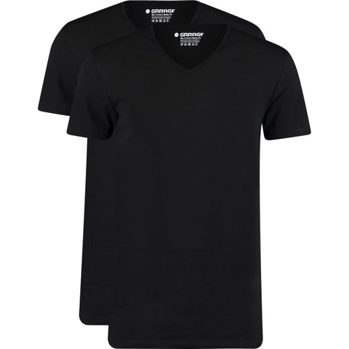Vêtements Homme T-shirts & Polos Garage T-Shirts Basiques Lot de 2 Col-V Bio Noir Noir