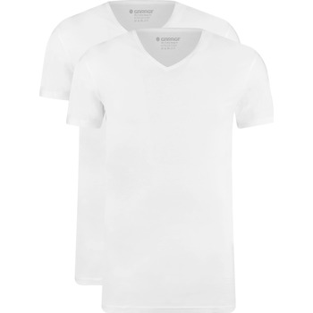 t-shirt garage  t-shirts basiques col-v lot de 2 bio blanc 