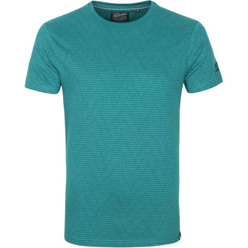 Vêtements Homme T-shirt con Schiena scoperta Petrol Industries T-Shirt Rayures Vert Vert