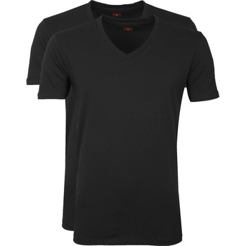 Vêtements Homme T-shirts & Polos Levi's T-Shirt Col-V Noir Lot de 2 Noir