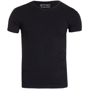 t-shirt garage  t-shirt stretch basique col-v noir 