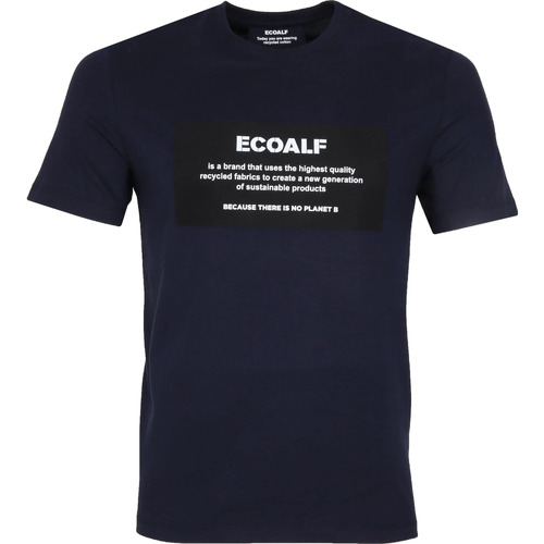 Vêtements Homme T-shirt con scollo a contrasto Bianco Ecoalf T-Shirt Natal Label Marine Bleu