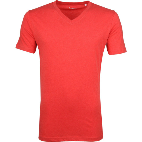 Vêtements Homme T-shirts & Polos Knowledge Cotton Apparel Col-V Rouge Rouge