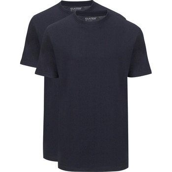 Vêtements Homme T-shirts & Polos Slater T-shirts Américain Lot de 2 Marine Bleu