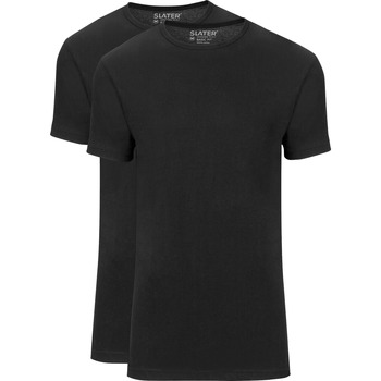 Vêtements Homme T-shirts & Polos Slater T-Shirts Basique Lot de 2 Noir Noir