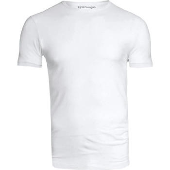t-shirt garage  stretch basique col rond blanc 