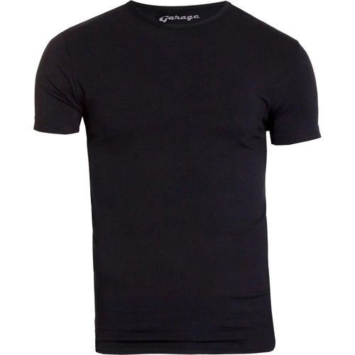 Vêtements Homme T-shirts & Polos Garage Stretch Basique Col Rond Noir Noir