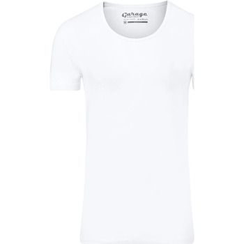 t-shirt garage  stretch basique blanc col rond profond 