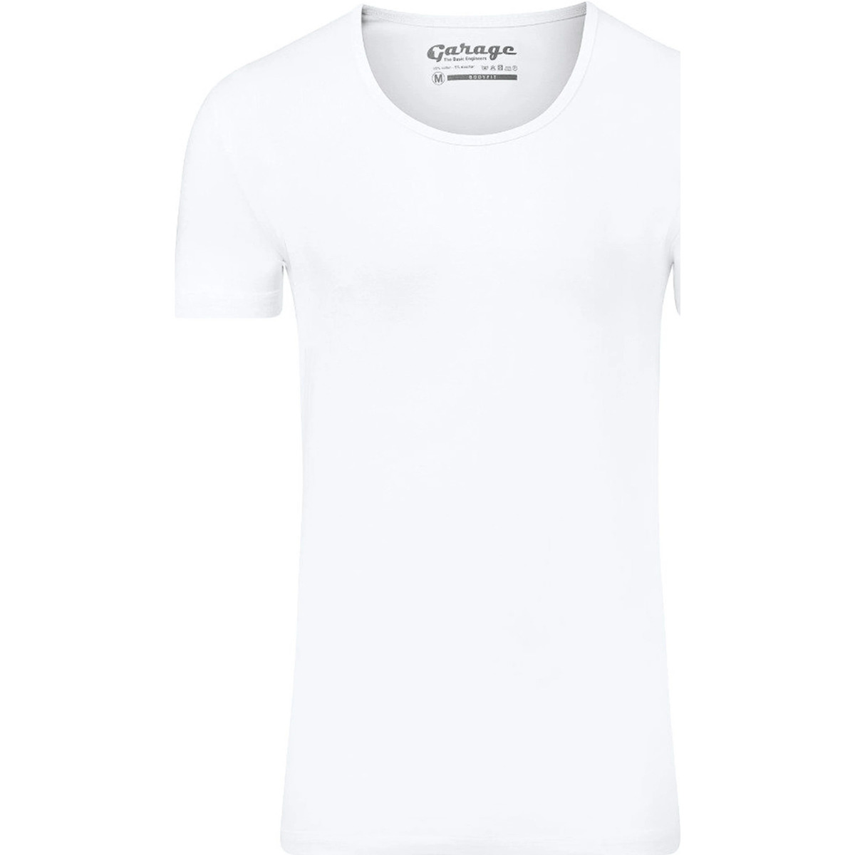 Vêtements Homme T-shirts & Polos Garage Stretch Basique Blanc Col Rond Profond Blanc