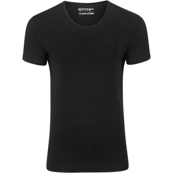 Vêtements Homme T-shirts & Polos Garage Stretch Basique Noir Col rond profond Noir
