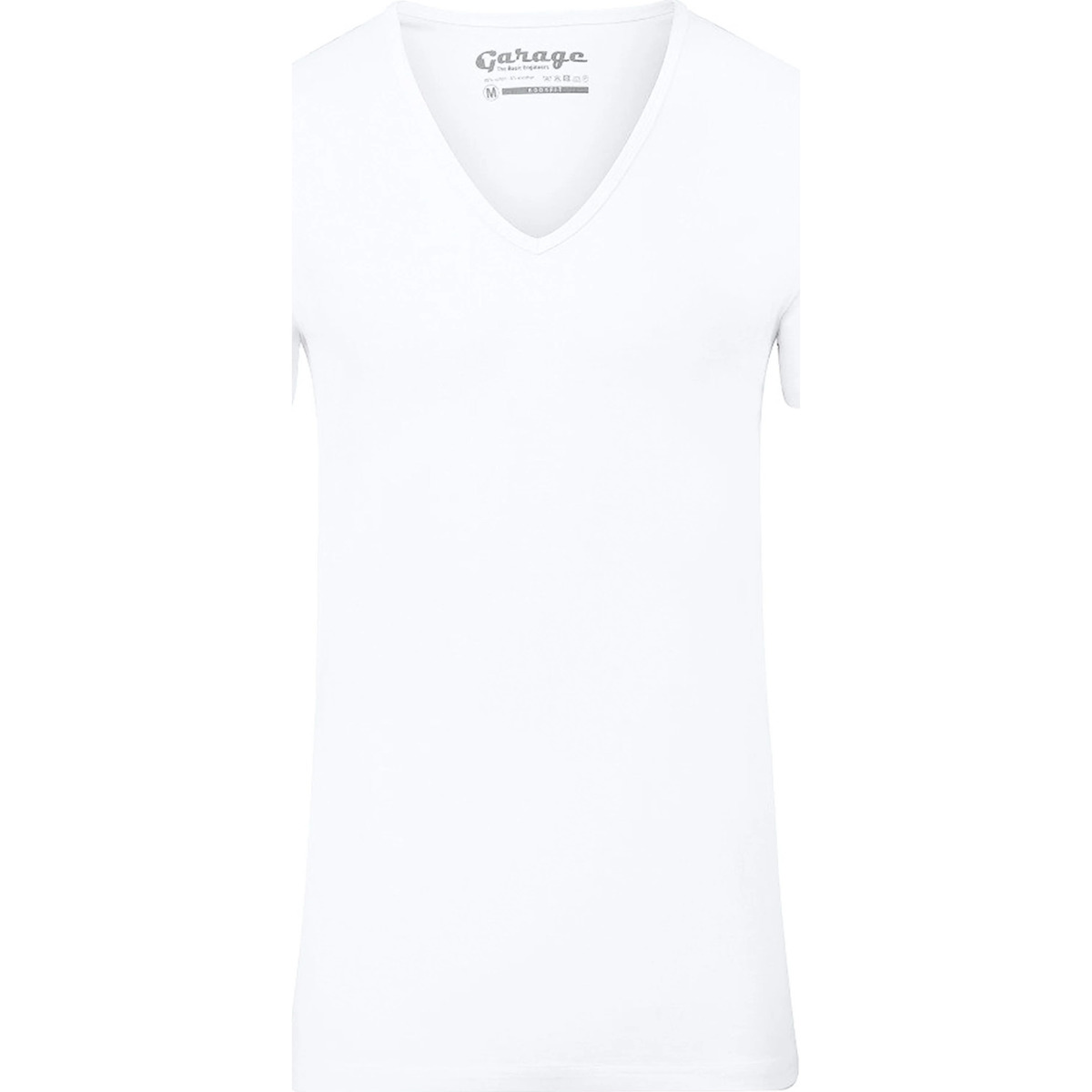 Vêtements Homme T-shirts & Polos Garage Stretch Basique Col-V Profond Blanc Blanc