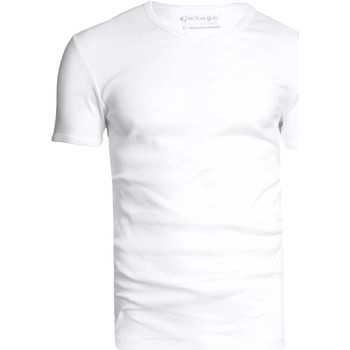 t-shirt garage  basique col-v blanc 