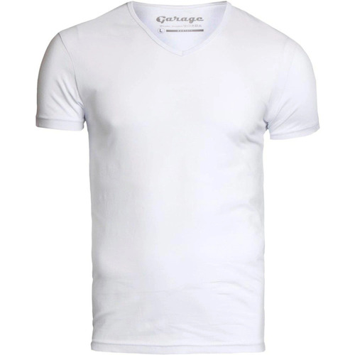 Vêtements Homme T-shirts & Polos Garage Stretch Basique Col-V Blanc Blanc