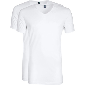 Vêtements Homme T-shirts & Polos Suitable T-shirt Blanc col en V Vibambo Bamboo 2-Pack Blanc
