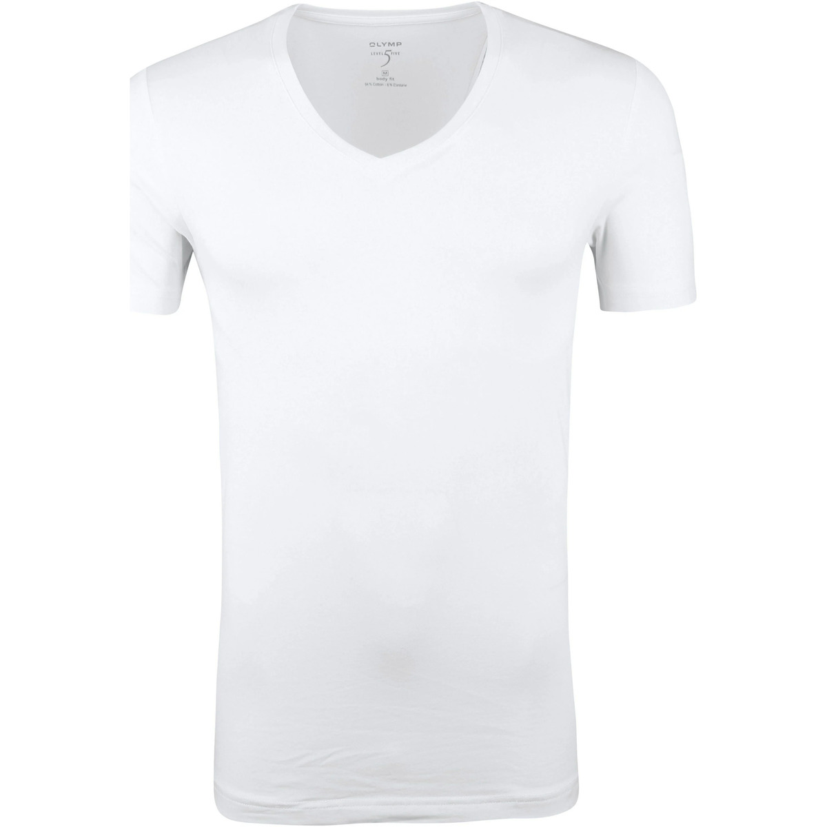Vêtements Homme T-shirts & Polos Olymp T-Shirt Col-V Profond Stretch Blanc