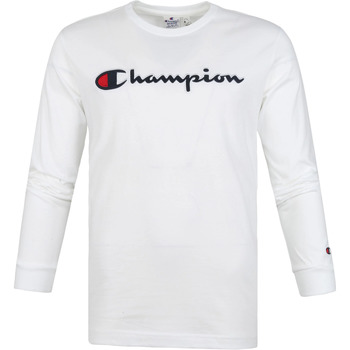 Champion T-shirt à Manches Longues Script Logo Blanc Blanc - Vêtements T-shirts  & Polos Homme 31,95 €