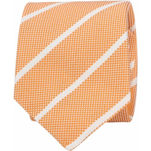Vêtements Homme Noeud Papillon En Soie Blanche Suitable Cravate Rayures Orange Orange