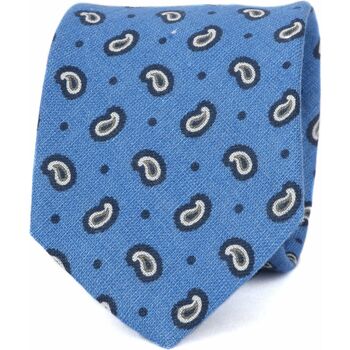 cravates et accessoires suitable  cravate lin paisley bleu 