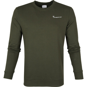 sweat-shirt knowledge cotton apparel  pull logo vert foncé 
