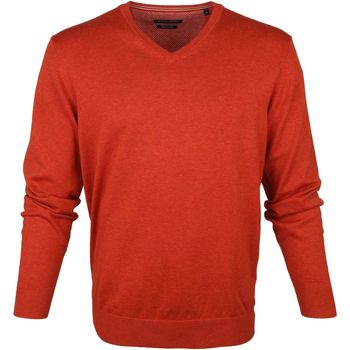 Vêtements Homme Sweats Casa Moda Pull Col-V Orange Coupe Régulière Orange