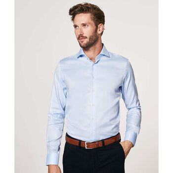 Vêtements Homme Chemises manches longues Profuomo Chemise Bleu + Contraste Blanc Bleu
