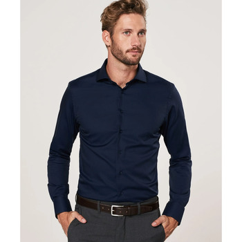 Vêtements Homme Chemises manches longues Profuomo Chemise Coupe Slim Marine Bleu